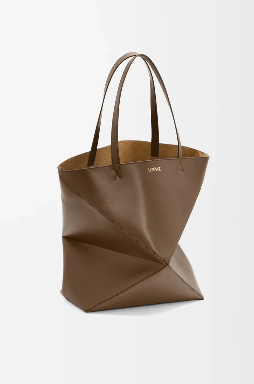 Loewe Сумка-тоут XL Puzzle Fold из блестящей телячьей кожи, коричневый