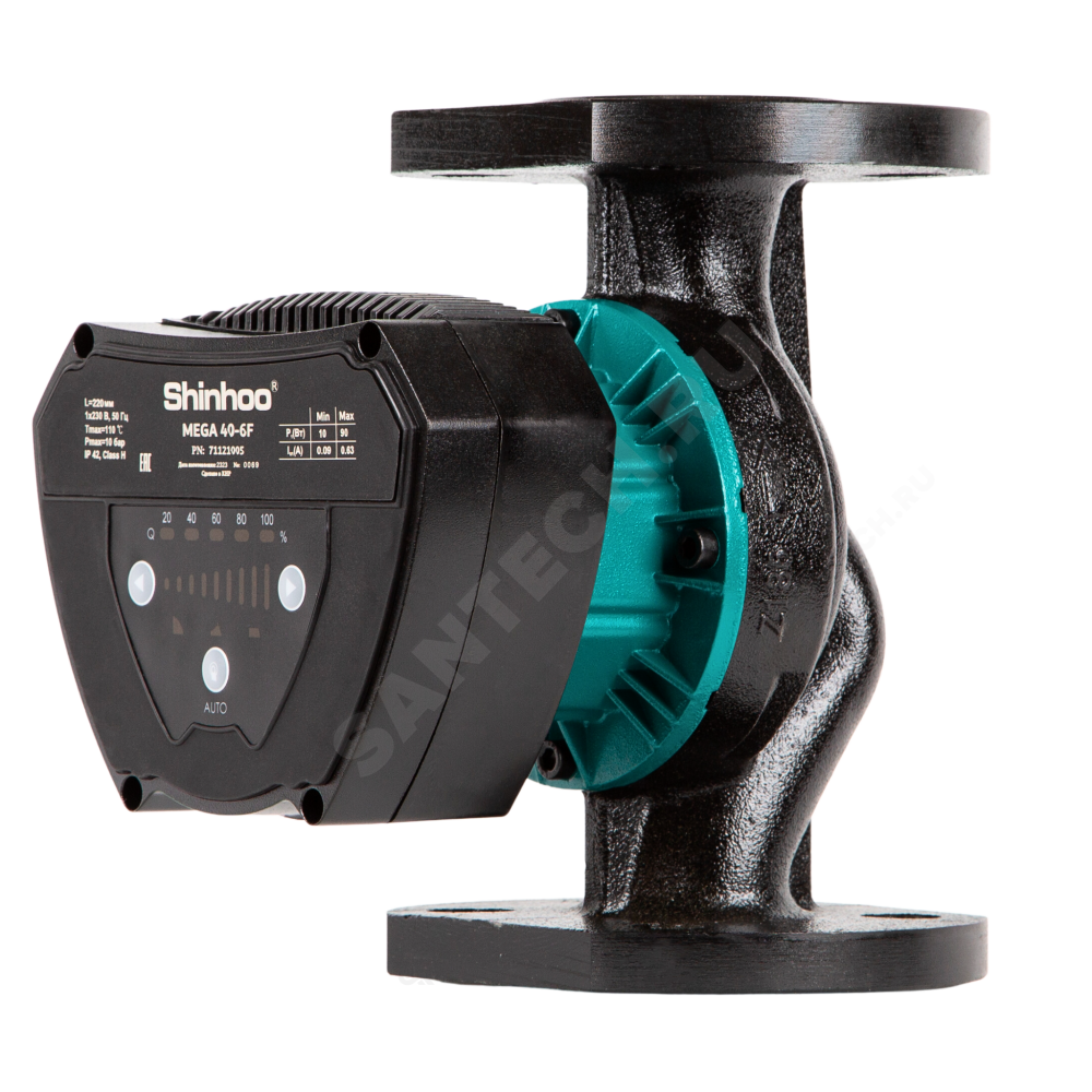 Насос циркуляционный с мокрым ротором MEGA 40-6F PN10 1х230В/50 Гц Shinhoo 71121005