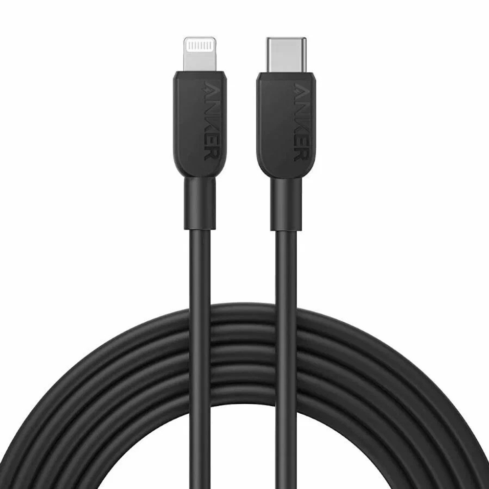 Usb Кабель-зарядка Type-C на Lightning  Anker 310 (A81A1611) 0.9м черный