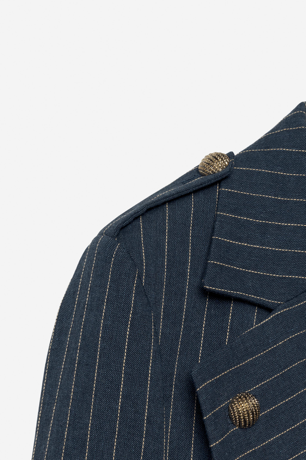 ZARA БЛЕЙЗЕР В ТОНКУЮ ПОЛОСКУ — THE ITEM, СИНИЙ
