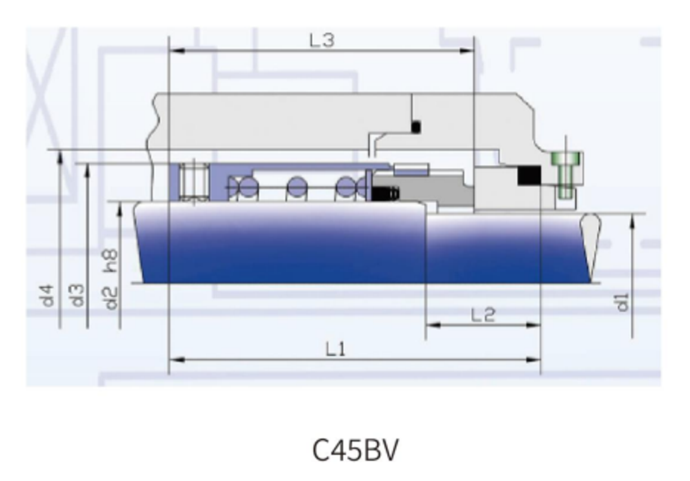 C45B, C45BV - однопружинное механическое (торцевое) уплотнение