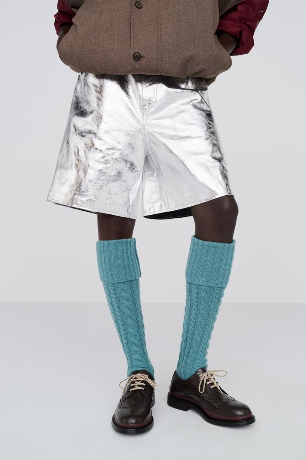 ZARA X BAISI GUADAGNINO ШЕРСТЯНЫЕ НОСКИ, СИНИЙ/ЗЕЛЕНЫЙ