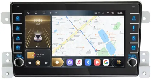 Магнитола для Suzuki Grand Vitara 2005-2016 - Kuberg OL-9624 (кнопки и крутилки), Android 12, Быстрая, CarPlay, 4G SIM-слот