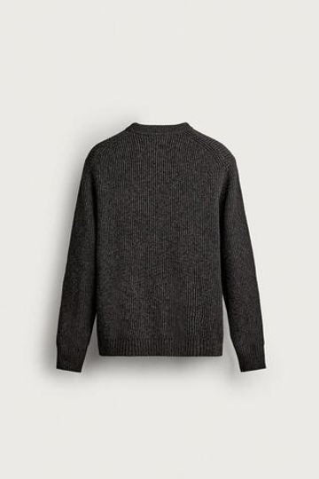 ZARA СВИТЕР РЕГУЛЯРНОГО КРОЯ С ФАКТУРНЫМ УЗОРОМ, СЕРЫЙ МЕЛАНЖ