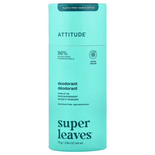 ATTITUDE, Super Leaves™, дезодорант, шалфей и розмарин, 75 г (2,64 унции)