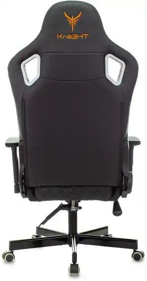 Кресло игровое Knight Outrider черный ромбик экокожа с подголов. крестов. металл