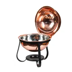Чафиндиш (мармит) 3 л Copper круглый нерж. с медным покрытием на подставке P.L. Proff Cuisine