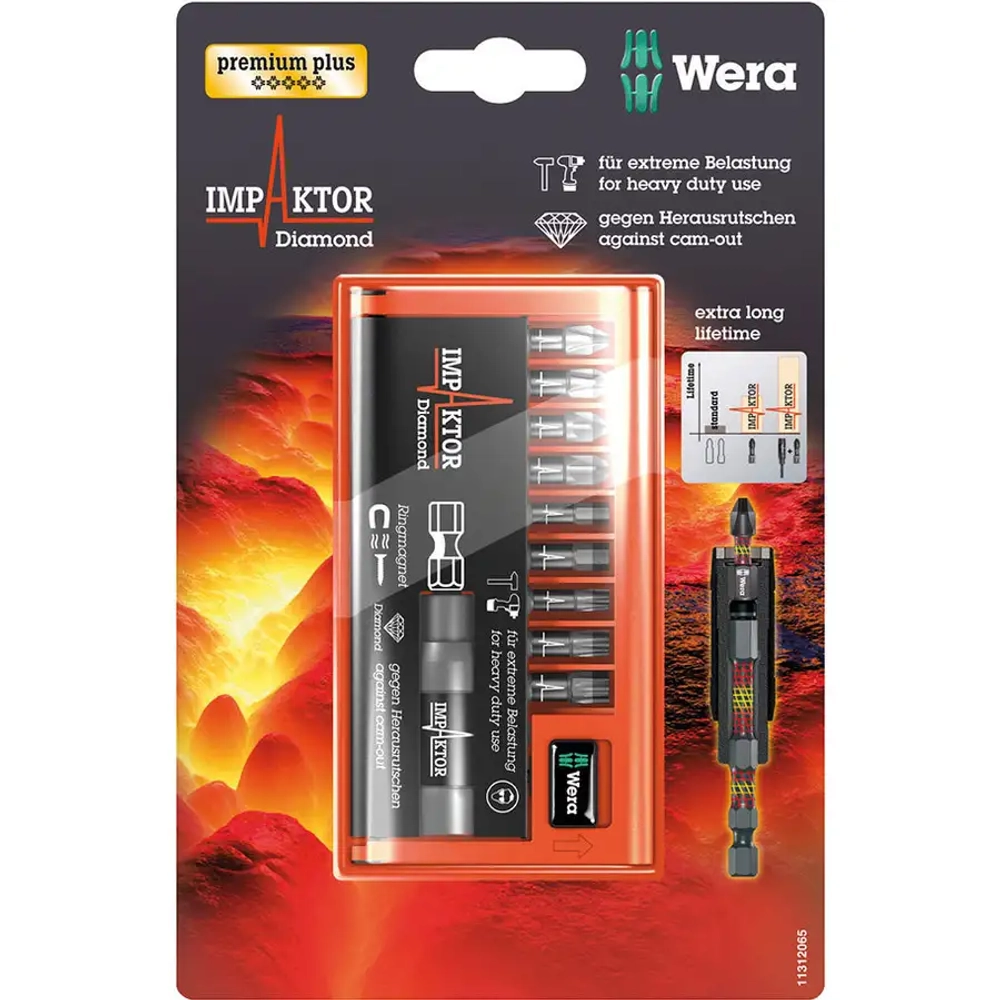 Набор насадок с держателем 10 Impaktor 1 SB WERA 05073980001