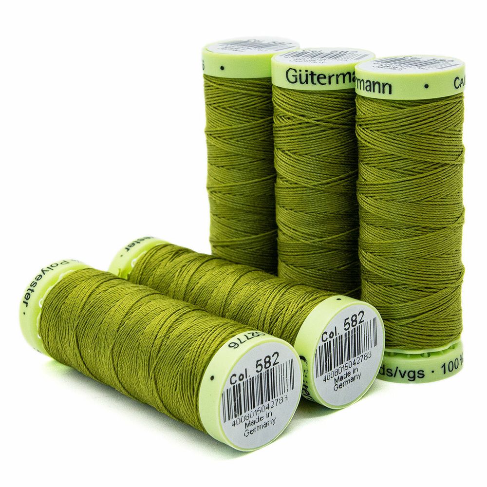 Нитки отделочные Gutermann Top Stitch 30 (30 метров), 5 кат. | 582 зеленая горчица