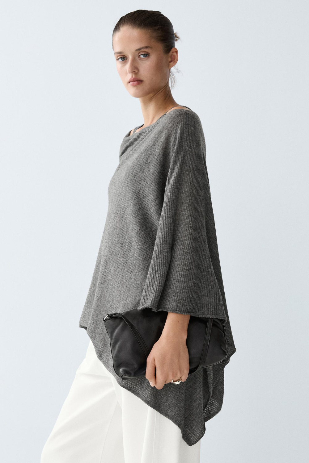 Massimo Dutti Накидка из тонкого трикотажа, серый