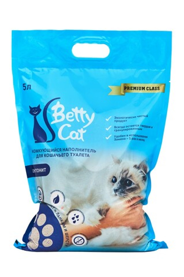 Наполнитель Betty Cat комкующийся нейтральный 5 л
