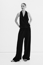 Брюки со шнурком из текстурированного джерси - H&M