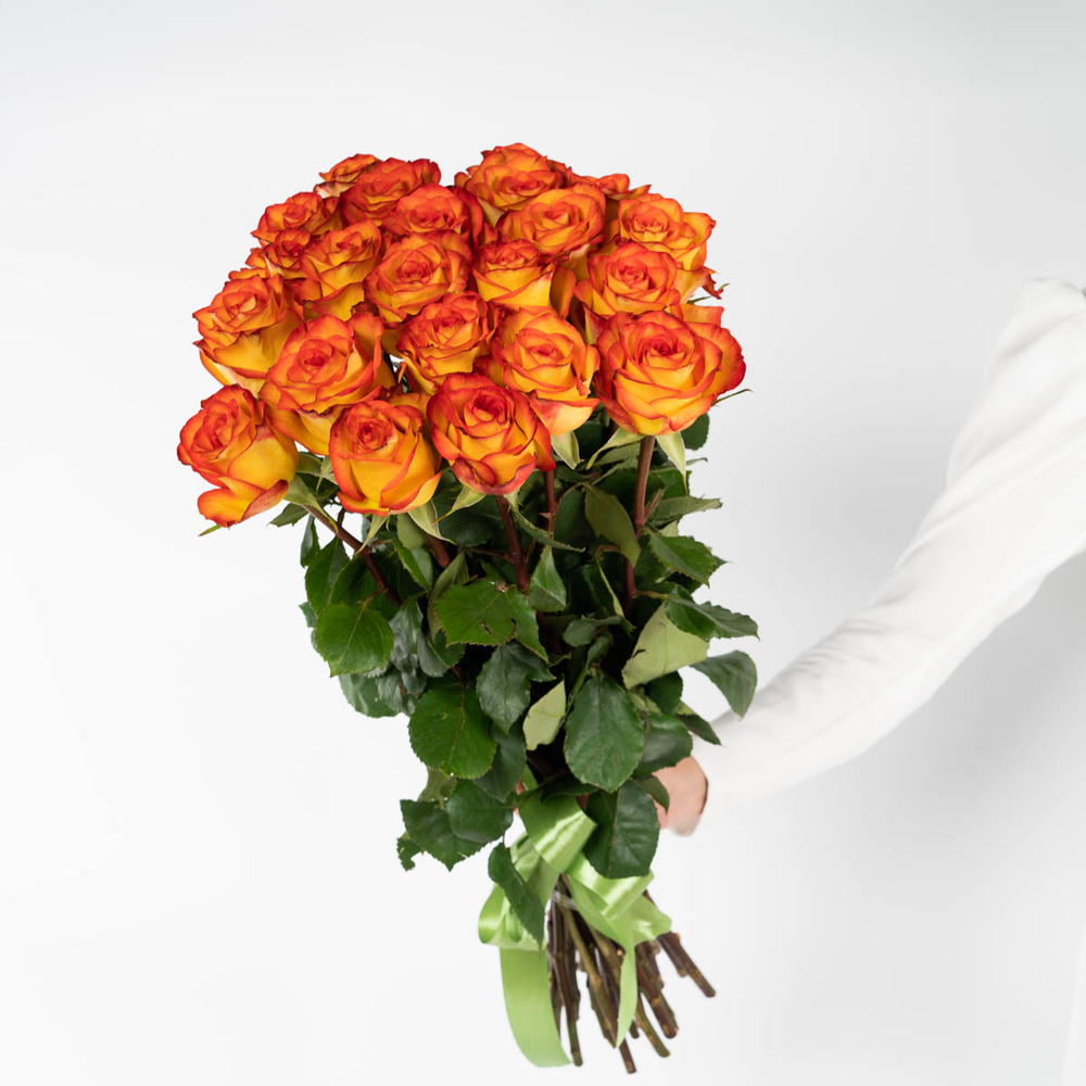 Букет из 25 эквадорских оранжевых роз