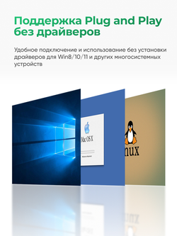 Переходник HDMI на VGA VegGieg | Full HD 1080p 60 Гц | Чипсет AG6202 | Без драйверов