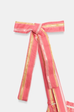 ZARA ПЛАТЬЕ МИДИ В ПОЛОСКУ, РОЗОВЫЙ/БЕЛЫЙ