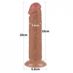 Реалистичный фаллоимитатор Lovetoy Sliding Skin (20×3,8 см) с двойной плотностью коричневый