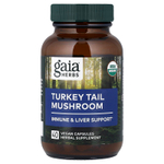 Gaia Herbs, гриб трутовик разноцветный, 40 веганских капсул (400 мг в 1 капсуле)