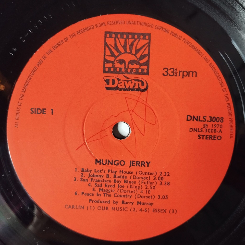Винтажная виниловая пластинка LP Mungo Jerry (UK 1970)