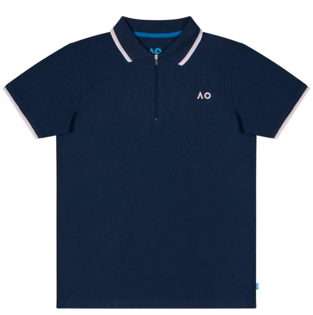 Женское поло Australian Open Half-Zip AO Logo
