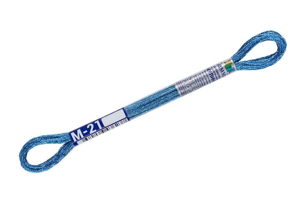 Мулине Gamma металлик, цв.М-21 синий, 12 мотков по 8 метров