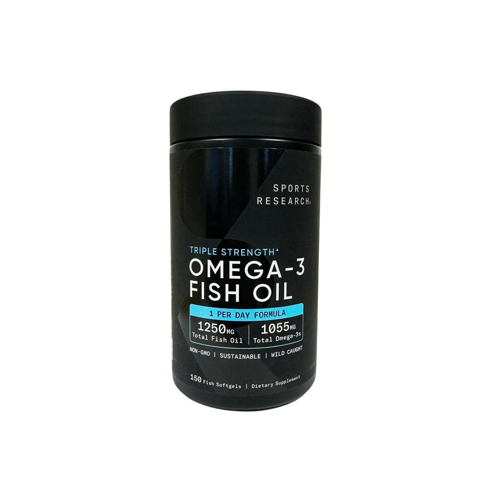 Sports Research, Omega-3 Triple Strength 150 Softgels | Omega-3 li baliq yogʻi, uch karra kuchli, 150 yumshoq kapsula