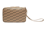 Balenciaga BB MONOGRAM SIGNATURE Coated Canvas Handbag Clutch Men"s Beige