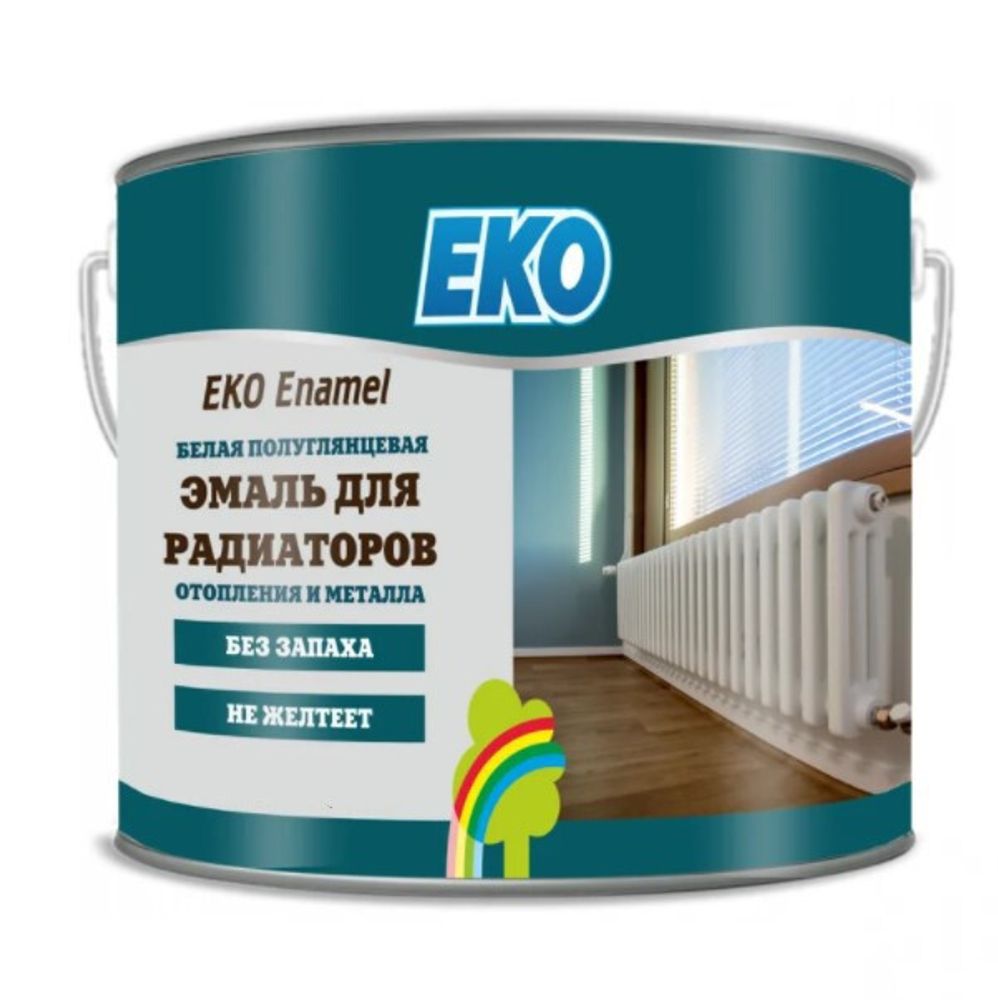 ЭМАЛЬ "EKO ENAMEL" ДЛЯ РАДИТОРОВ ОТОПЛЕНИЯ И МЕТАЛЛА 0.5КГ