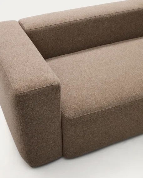 Трехместный диван Blok из коричневой синели, 240 см