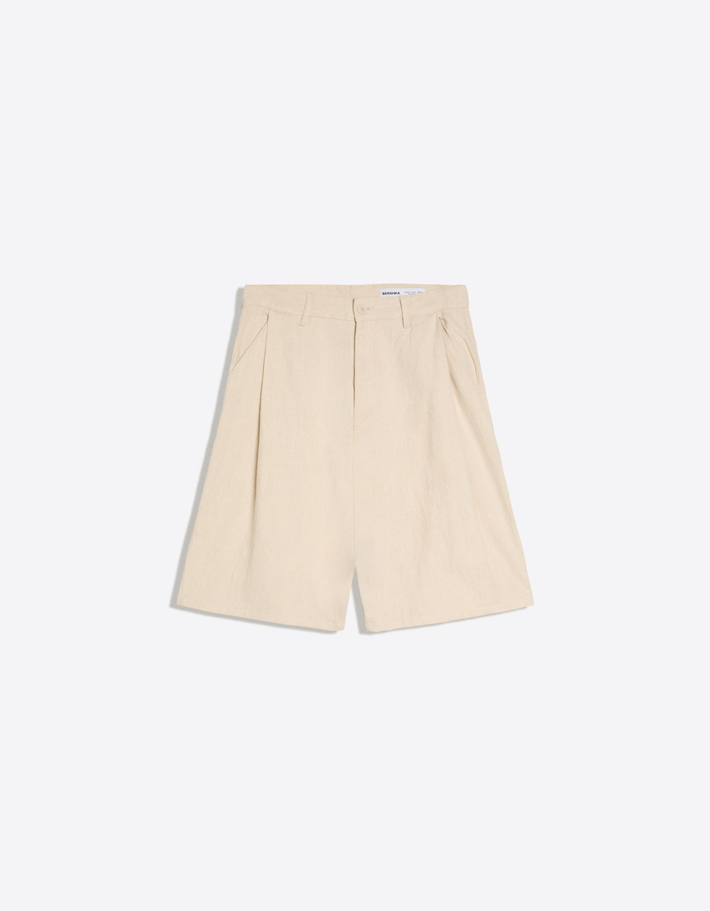 Мужские бермуды super baggy fit с льном - BERSHKA