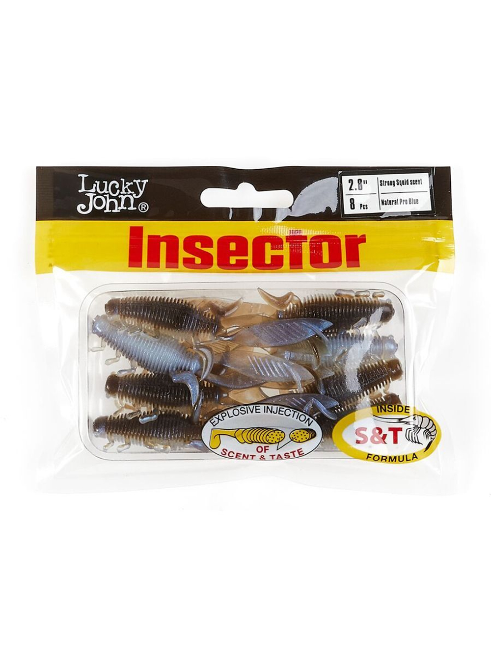 Виброхвосты съедобные искусственные LJ Pro Series INSECTOR 2,8in (07.00)/T65 8 шт. в упак.