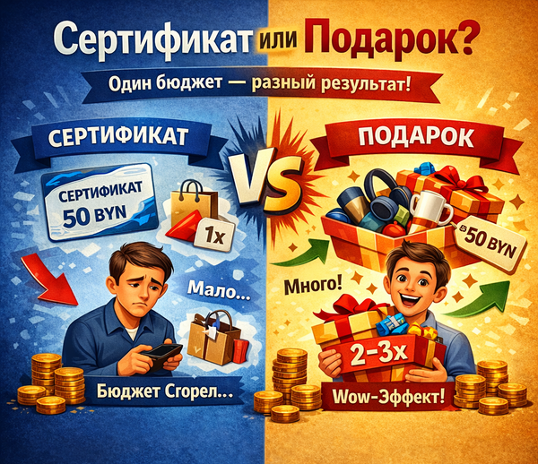 Сертификат или Подарок: Битва бюджетов, в которой выигрывают все Сертификат или Подарок: Битва бюджетов, в которой выигрывают все