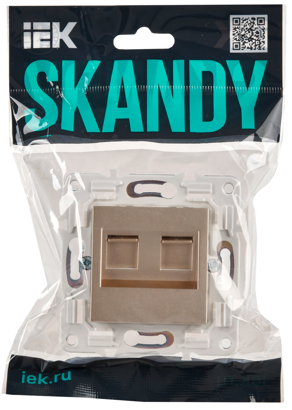 SKANDY Розетка компьютерная двойная RJ45 кат.5E SK-K03Sa песочный IEK