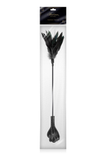 Двусторонний стек-щекоталка Sweet Caress Feather Whip - 58 см. (Цвет: черный)