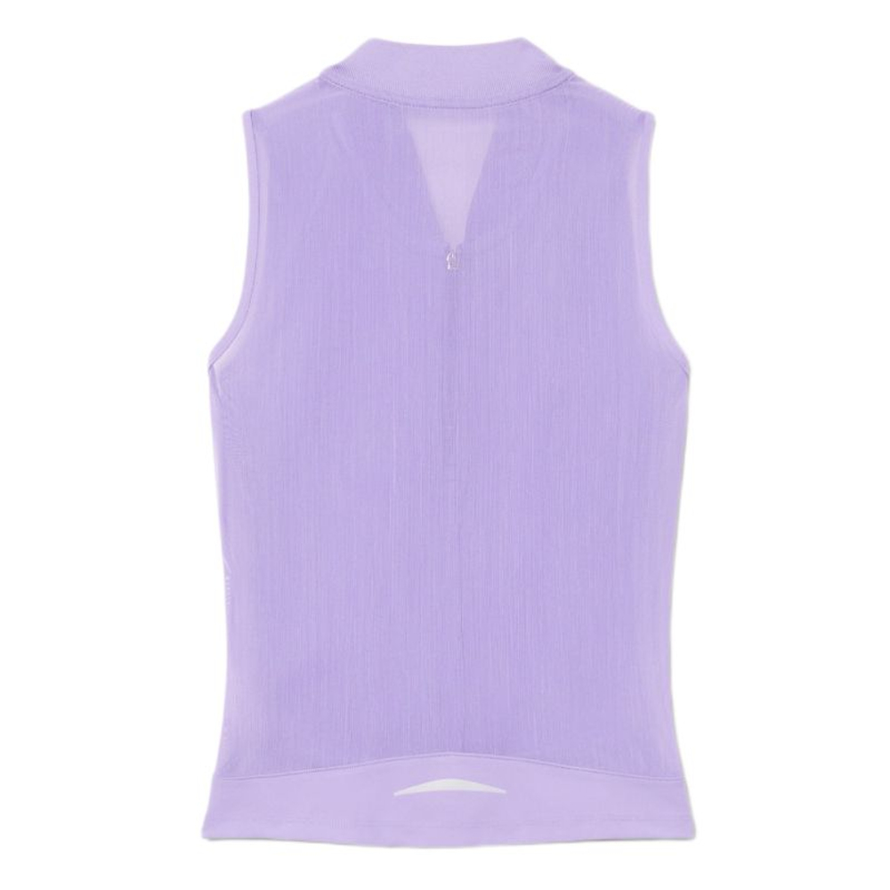 Damskie polo Lacoste Sleeveless Stretch Dual Fabric Tennis - purple
