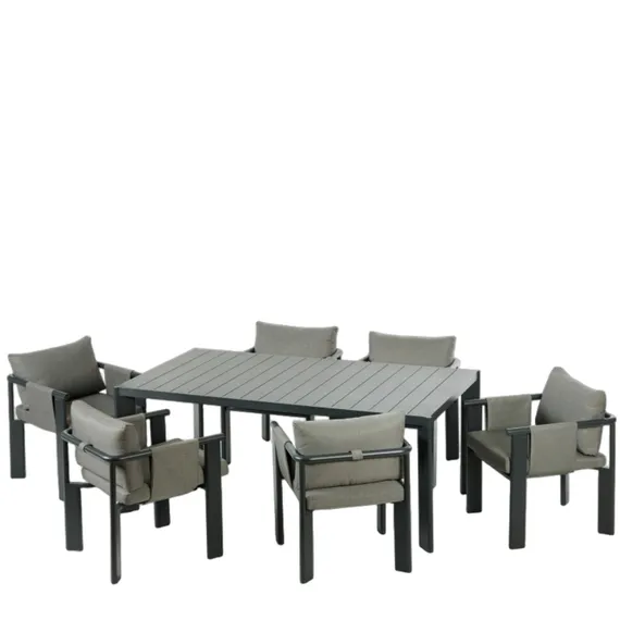 Комплект уличной мебели Shadow Dining, стол 182х75 см, 6 кресел