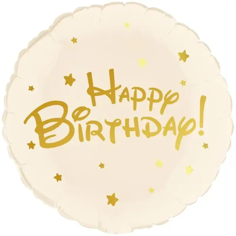 Круг, Happy Birthday, Бежевый 