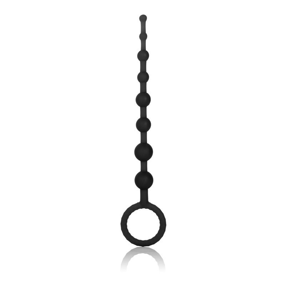 Чёрная анальная цепочка из силикона Coco Licious Play Beads - 24,8 см. (Цвет: черный)