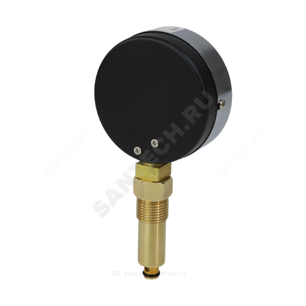 Термоманометр МД04 радиальный Дк63 0-1,0 МПа G1/4" 120С с переходником на G1/2" ЭКОМЕРА МД04-63-G-1МПа- 120-РИ