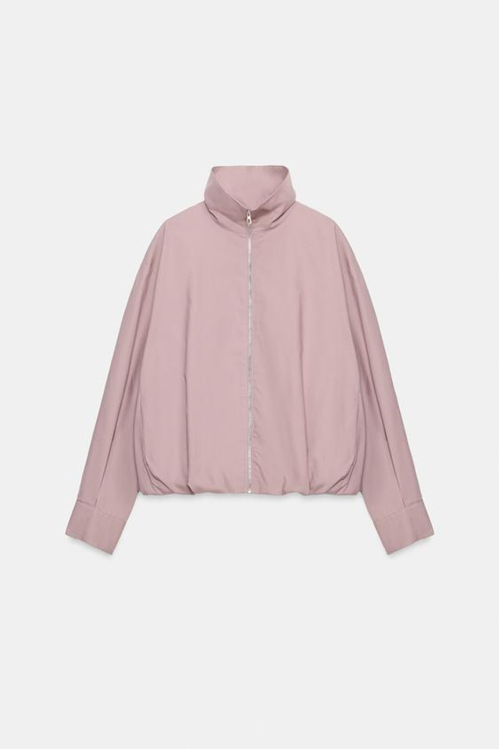 ZARA КУРТКА С ВОРОТНИКОМ-СТОЙКОЙ ZW COLLECTION, БЛЕДНО-ЛИЛОВЫЙ
