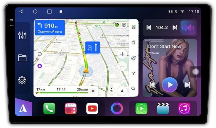Магнитола на верх панели авто - FarCar BM9-2K-9616 монитор 9.5" 2K QLED на Android 14, Быстрая, CarPlay, 4G SIM-слот