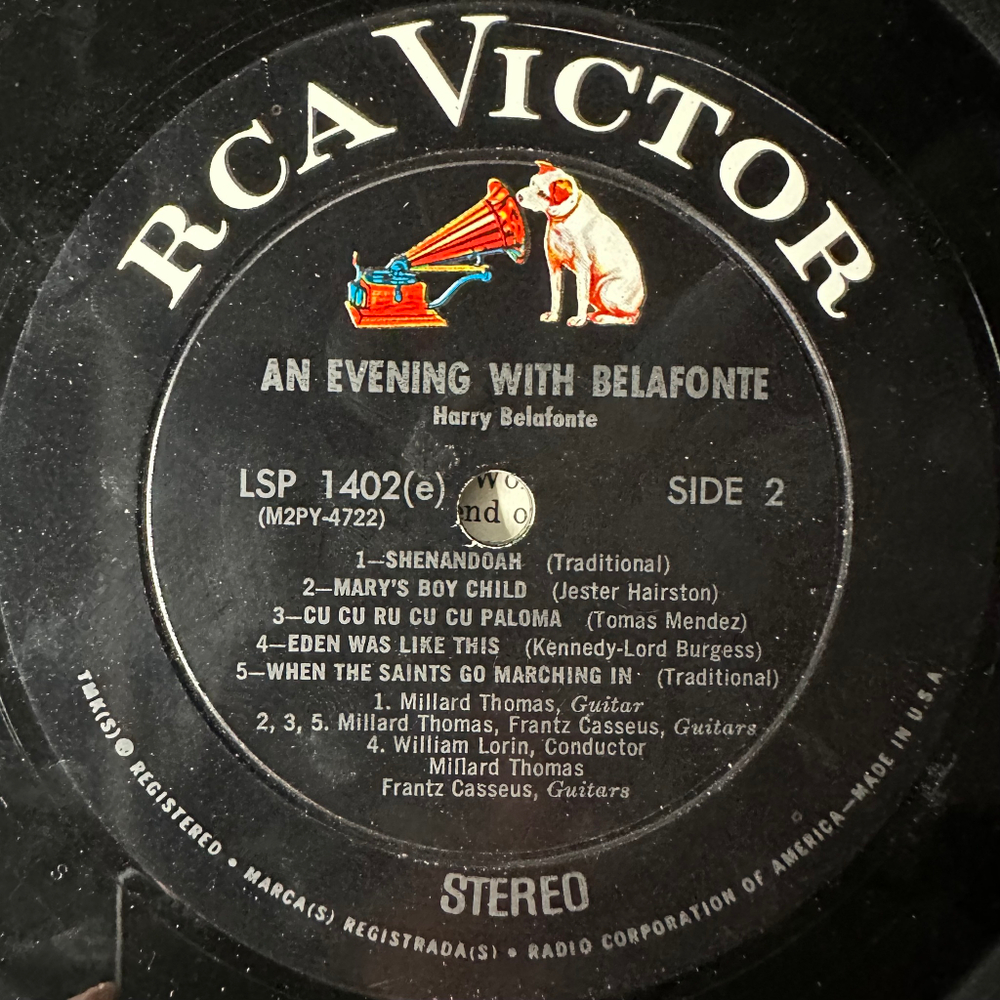 Harry Belafonte ‎– An Evening With Belafonte (США 1961г.)