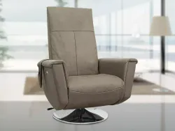 Массажное кресло реклайнер с подъемом FUJIMO ORLANDO F3004 VEF Mouse,  Ivory, Smokie