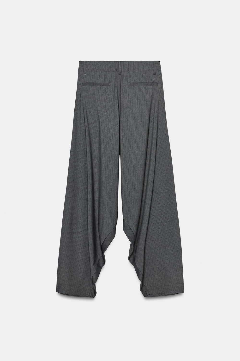 ZARA БРЮКИ В ТОНКУЮ ПОЛОСКУ С ОБЪЕМНЫМ КРОЕМ, СЕРЫЙ