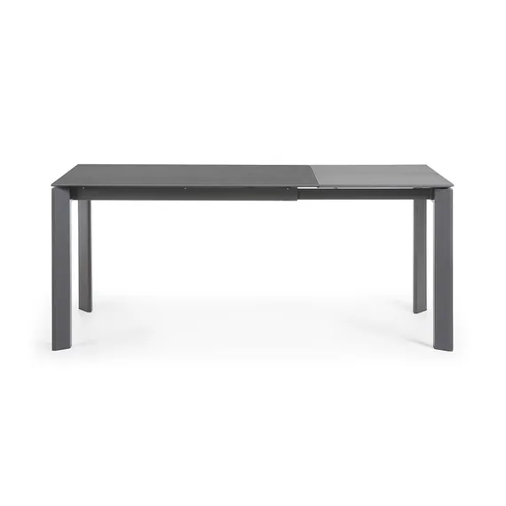 Стол раскладной Atta 120-180x80 см, антрацит, керамика Vulcano Roca