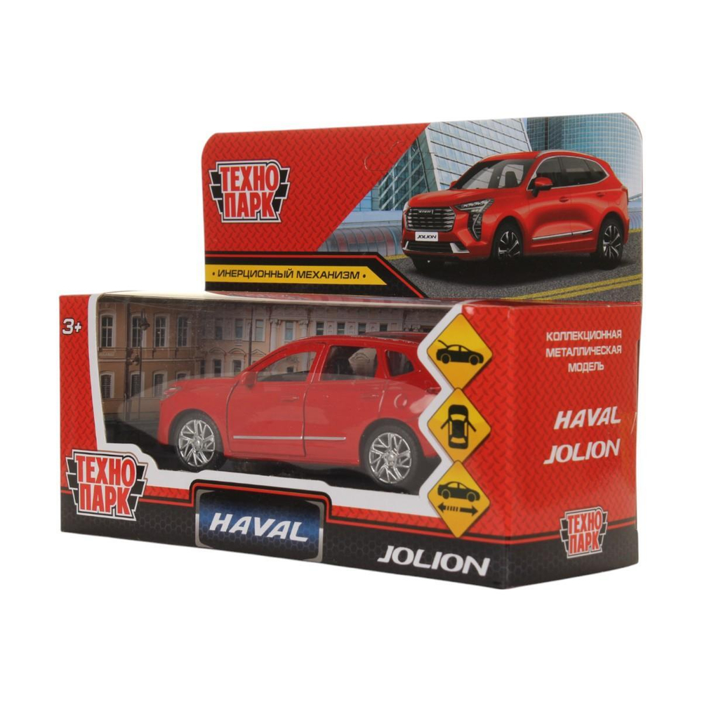 Модель ин. мет. "Haval Jolion" 12см, двери, багаж, красный, коробка JOLION-12-RD (72) (Технопарк)