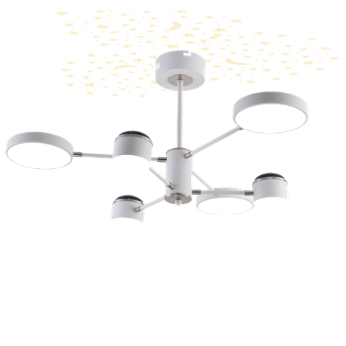 Потолочная светодиодная люстра Mirastyle MH-3288/6 WH+NICKEL