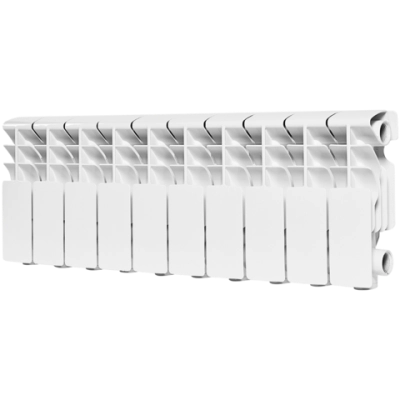 Радиатор алюминиевый ROMMER Plus 200 - 10 секций (подключение боковое, цвет белый)