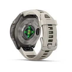Fenix 9 Pro - 43 мм (титановый, туманно-серый/темный песчаник силиконовый ремешок)