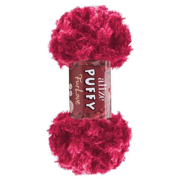 Пряжа Alize (Ализе) Puffy серия Нежный мех (Furlove) / уп.5 мот. по 100г, 6.3м, 798 бугенвиллия