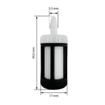 Фильтр топливный для бензореза STIHL TS420 UNITED PARTS 90-0670 (аналог 00003503502/00003503506)